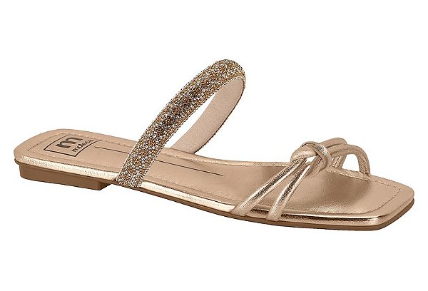 Sandália Moleca Ouro Cristal/ouro Ro