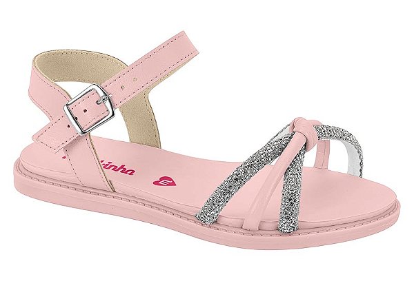 Sandália Molekinha Rosacristal Silver