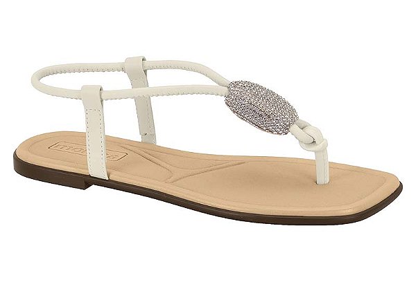 Sandália Moleca Branco Off/cristal