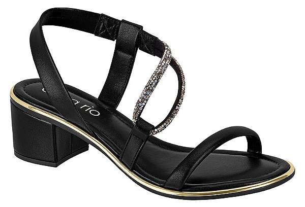 Sandália Beira Rio Preto/grafite Aurora