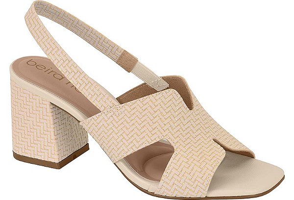 Sandália Beira Rio Cremedourado