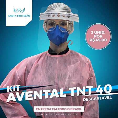 KIT com 3 Aventais em Tnt 40g - Rosa