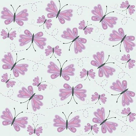 Papel De Parede Infantil Borboletas Lilás