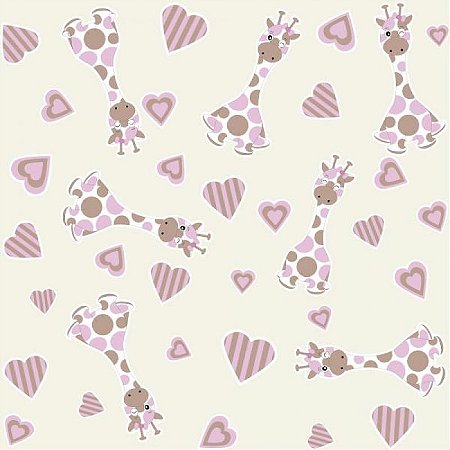 Papel De Parede Infantil Girafa Menina