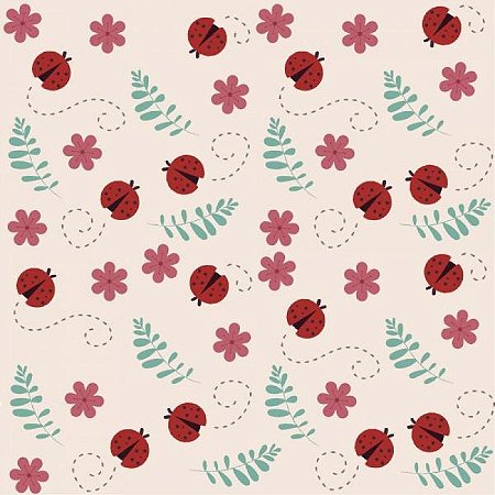Papel De Parede Infantil Joaninha E Flores
