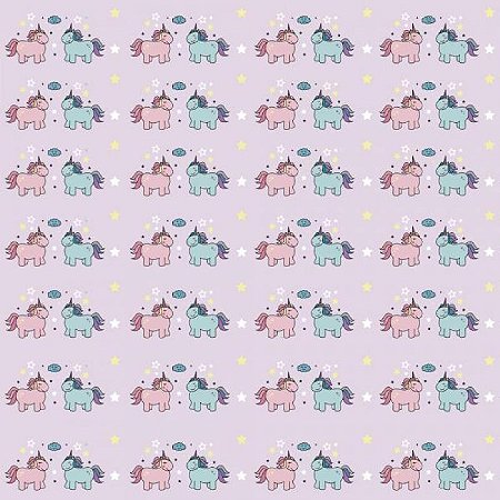 Papel De Parede Infantil Casal Unicórnio