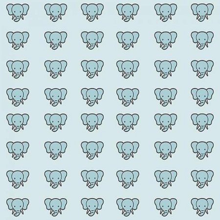 Papel De Parede Infantil Elefante Azul