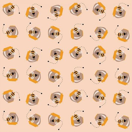 Papel De Parede Infantil Abelhas E Pote De Mel