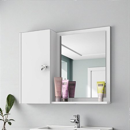 Espelheira Para Banheiro Moderna E Funcional Branco