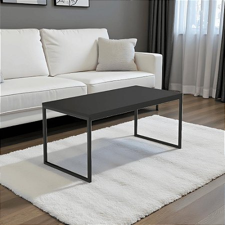 Mesa De Centro Industrial Elegance Preto Fosco