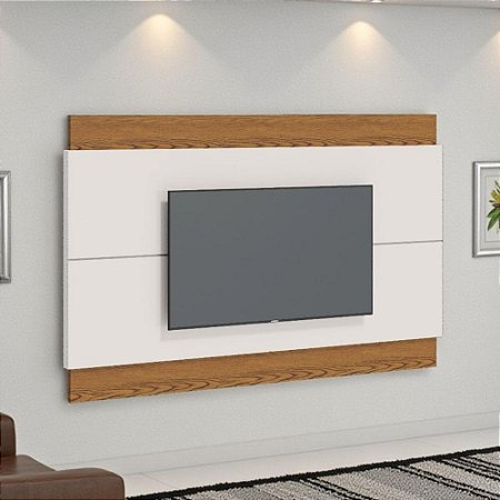 Painel Para Tv Com Detalhe Moderno Off White Freijo