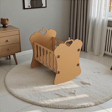 Mini Berço Para Bebê Reborn Natural
