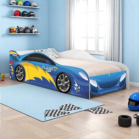 Cama Infantil Carro Velocista Azul
