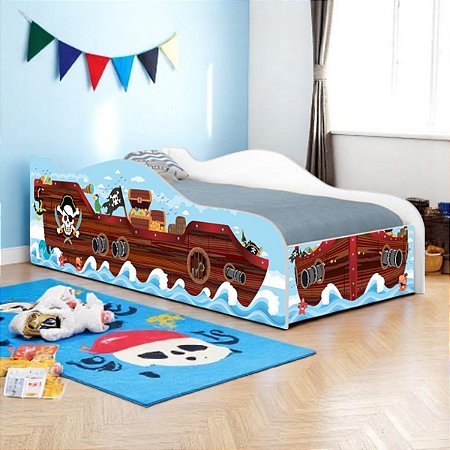 Cama Carro Barco Pirata Kids Solteiro