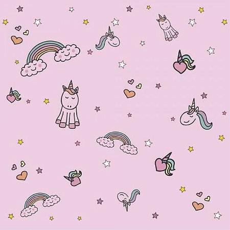 Papel De Parede Infantil Unicórnio Menina