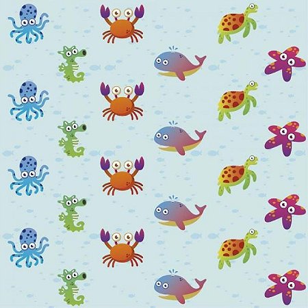 Papel De Parede Infantil Fundo Do Mar Colorido