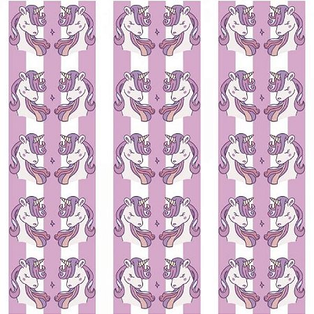 Papel De Parede Infantil Unicórnio Lilás