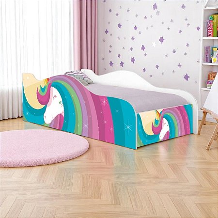 Cama Mobili Solteiro Unicórnio Arco íris