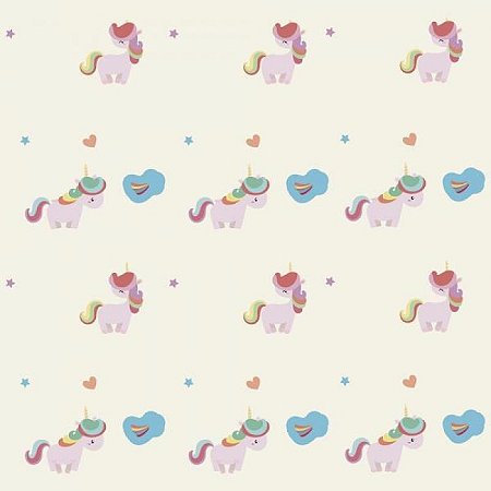 Papel De Parede Infantil Unicórnios Coloridos