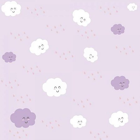 Papel De Parede Infantil Nuvem Menina