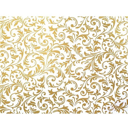 Kit 4 Jogos Americanos Arabesco Dourado De Natal Impermeável 43cmx34cm - UN / 4