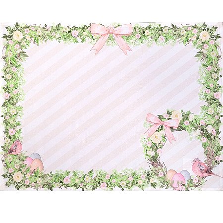 Kit 4 Jogos Americanos Páscoa Floral Vintage Pássaros 43cmx34cm - UN / 4