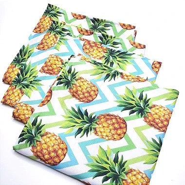 Kit 4 Guardanapo De Tecido Zigzag Alegre Abacaxi 40cmx40cm - UN / 4