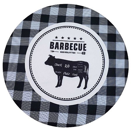 Kit 4 Capas Para Sousplat Churrasco Preto 35cmx35cm - UN / 4