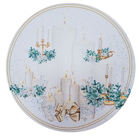 Kit 4 Capas Sousplat Velas De Natal 35cmx35cm - UN / 4