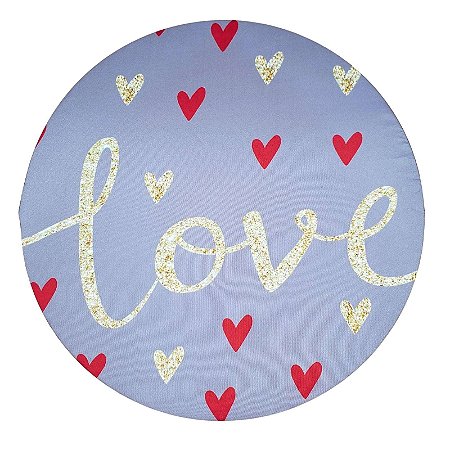 Kit 4 Capas Para Sousplat Coração Love  35cmx35cm - UN / 4