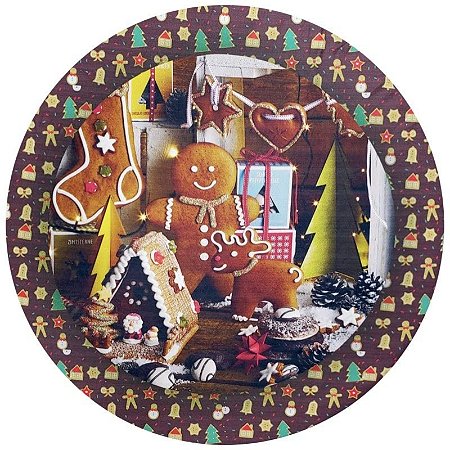 Kit 4 Capas Para Sousplat Biscoito Natalino 35cm X 35cm - UN / 4