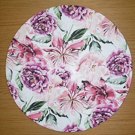 Kit 4 Capas Sousplat Floral Amour Charlô 35cmx35cm - UN / 4