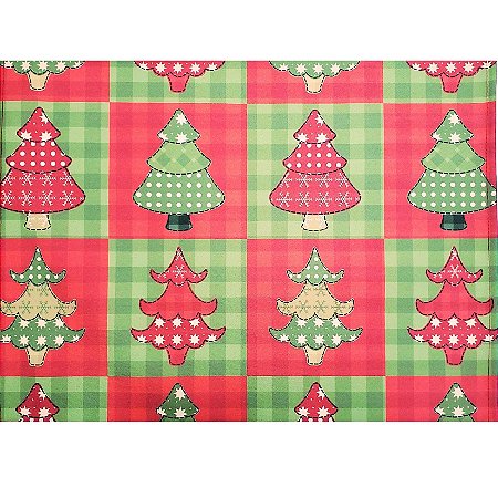 Kit 4 Jogos Americanos Retalho árvore De Natal 43cmx34cm - UN / 4