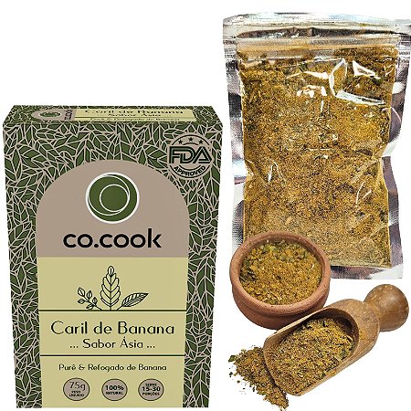 Tempero Funcional 100% Natural Cocook Caril De Banana Sabor ásia 75g