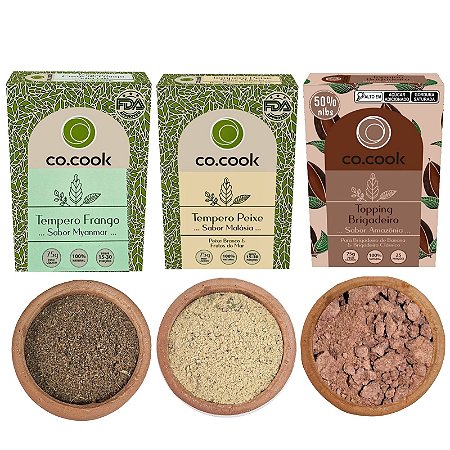 Cocook Kit 3 Funcionais Tempero Frango, Peixe Topping Brigadeiro 225g - UN / 3