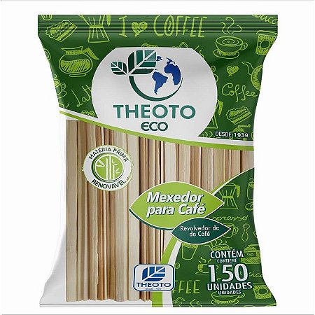 Palheta Descartável Mexedor De Café Bambu Pacote Com 150 Unidades