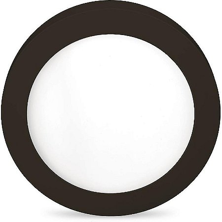 Luminária Led De Sobrepor 18w 6500k Redonda Preta