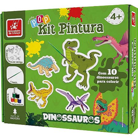 Brinquedo Para Colorir Dinossauros Kit Pop Com 10 Telas