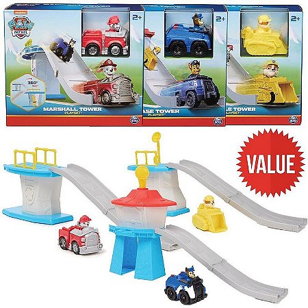 Boneco E Personagem Patrulha Canina Playset Com Veículo E Mini Pista