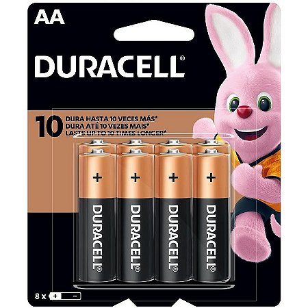 Pilha Alcalina Pequena Aa Duracell Blister Com 8 Unidades