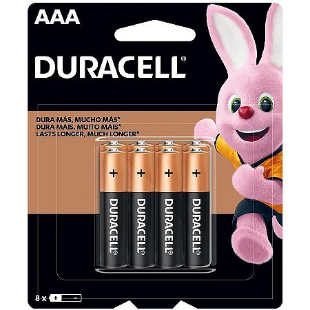 Pilha Alcalina Palito Aaa Blister Com 8 Unidades Duracell