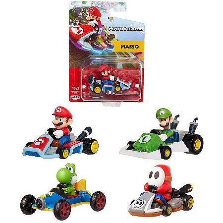 Boneco Super Mario Kart Wave Com Carrinho Sortido E Detalhado
