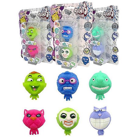 Boneco Splats Head Mini 2 Figuras Série Estica E Explode Diversão