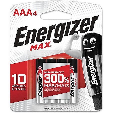 Pilha Alcalina Palito Aaa Energizer Max Bl.c/04