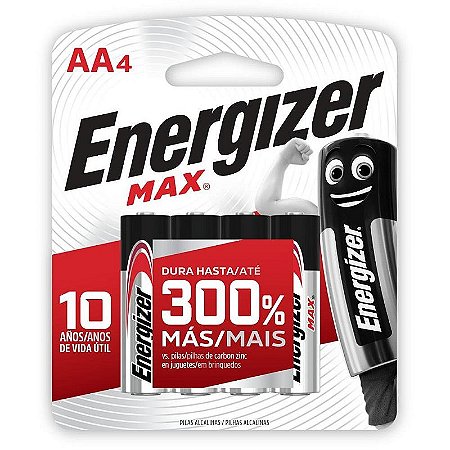 Pilha Alcalina Pequena Aa Energizer Max Bl.c/04