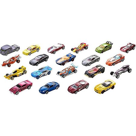 Hot Wheels Die-cast Pack Com 20 Carrinhos - Escala 1:64