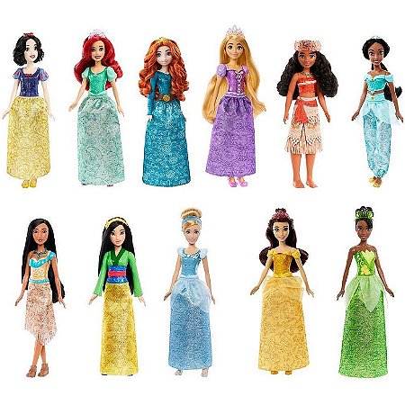 Boneca Disney Princesa Saia Cintilante Caixa Com 6 Sortidas