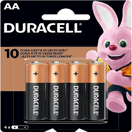 Pilha Alcalina Pequena Aa Duracell - Cartela Com 4 Pilhas