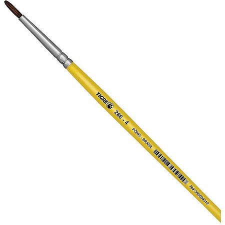 Pincel Escolar Redondo 266 Nº 04 Amarelo