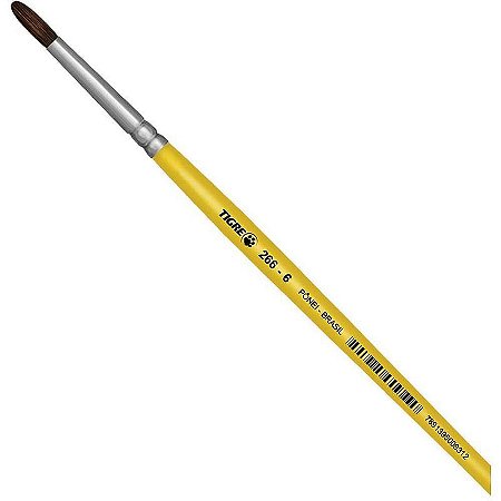 Pincel Escolar Redondo 266 N06 Amarelo